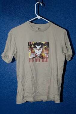 Uniqlo Demon Slayer Rengoku Burn Your Heart Anime T-Shirt